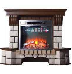 Каминокомплект Interflame Экстер угловой средний дуб с очагом Sirius 30 LED FX Black