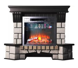 Каминокомплект Interflame Экстер угловой венге с очагом Sirius 30 LED FX Black
